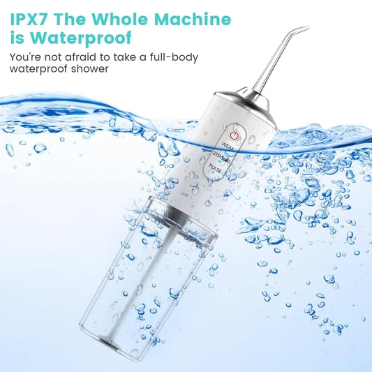 Professional Portable Cordless Water Flosserfor Teeth, Rechargeable Oral Irrigator with 3 Modes & Water Drill, IPX7 Waterproof