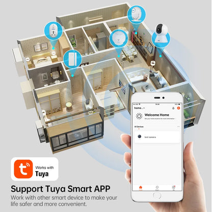 KERUI Mini Indoor Wireless 5MP WiFi IP Camera Home Security CCTV Surveillance Camera With Tuya Smart Auto Tracking Onvif