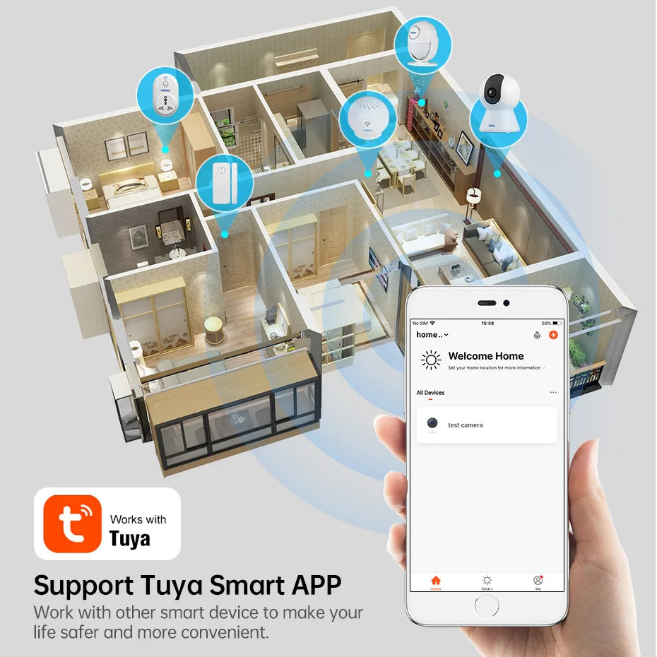 KERUI Mini Indoor Wireless 5MP WiFi IP Camera Home Security CCTV Surveillance Camera With Tuya Smart Auto Tracking Onvif