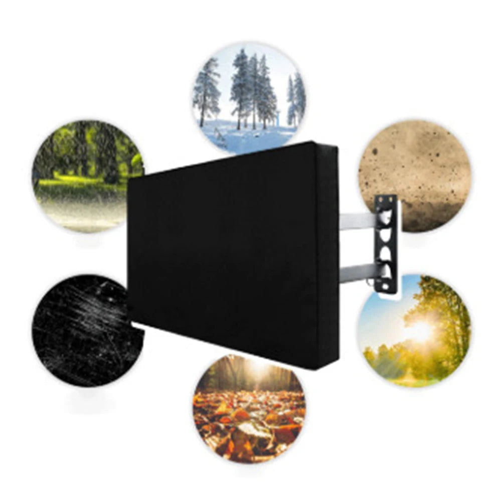 Weatherproof Dust-proof Outdoor TV Cover Black 22-24'' 30-32'' 40-42'' 46-48'' 50-52'' 55-58'' 60-65'' 70-75'' Protect TV Screen