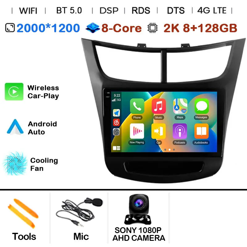 For Chevrolet Sail aveo 2015 2016 2017 2018 2019 2020 2022 carplay Android 15 DSP 2 din 4G NET Car Radio Multimedia Video Player