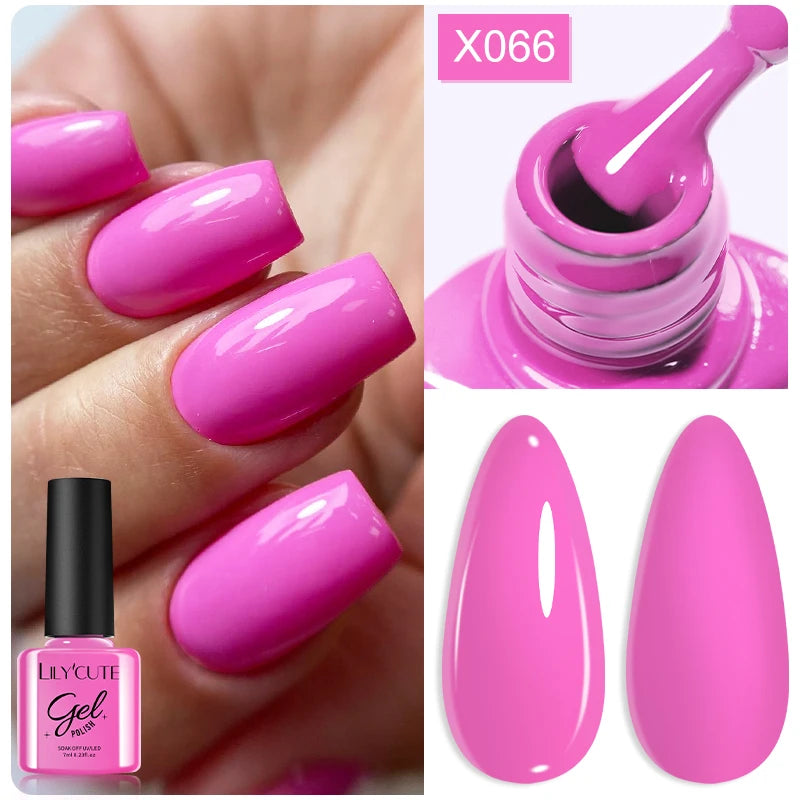 LILYCUTE Nude Crystal Rubber Base Gel Nail Polish Natural Color Semi Permanent UV Gel Soak Off Self Leveling Nail Gel Varnishes