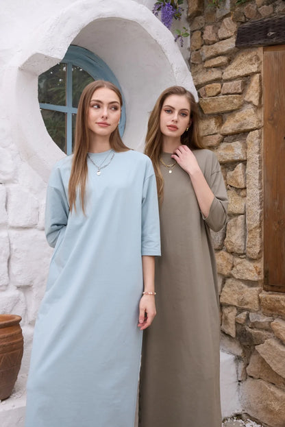 AS SS26 oversize loose T-shirt dress + V neck T-shirt  + skirt  set casual style  woman clothes