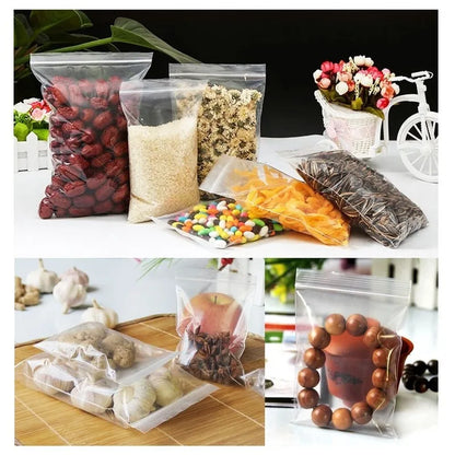 Thicken Zipper Sealed Bags Clear Plastic Storage Bag for Small Jewelry Food Packing Reclosable Zippers Sealing Pouch Wholesale