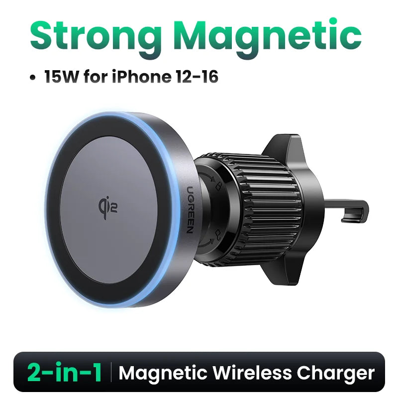 UGREEN Qi2 25W 15W Magnetic Car Phone Holder Wireless Charger Stand For iPhone 17 16 15 Pro Max Charging for Magsafe Car Charger