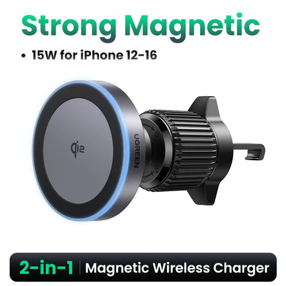 UGREEN Qi2 25W 15W Magnetic Car Phone Holder Wireless Charger Stand For iPhone 17 16 15 Pro Max Charging for Magsafe Car Charger