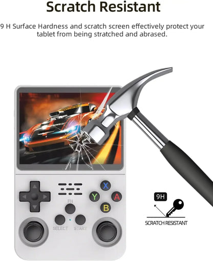 4 IN 1 Case+Glass for R36S Game Console Travel Carrying Storage Bag & Screen Protectors Tempered Glass Film for R36S Accessories