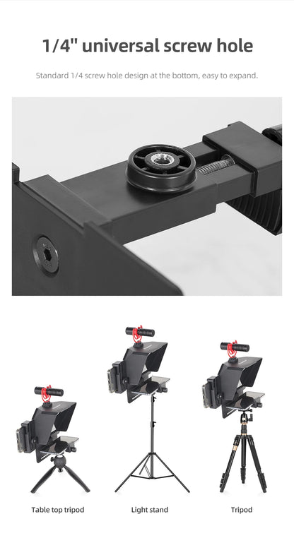 Ambitful Phone and DSLR Recording Mini Teleprompter Portable Inscriber Mobile Teleprompter Artifact Video With Remote Control