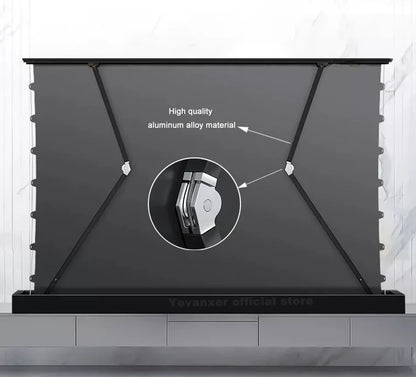 2025 New 120 inch ALR Rejecting Motorized Electric Tab Tension Floor Rising Projector Screen Square Shell  for UST Projector