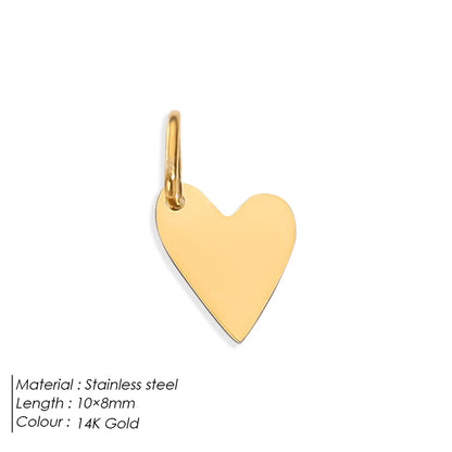 eManco Mother's Day Blank Heart Charms Stainless Steel Mirror Polished Pendant Making DIY Necklace Bracelet 48 Hour Shipping