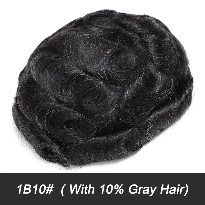 Australia Toupee Men Lace and PU Base Breathable Men's Wig For Men Capillary Prosthesis Replacement Natural Hairline System