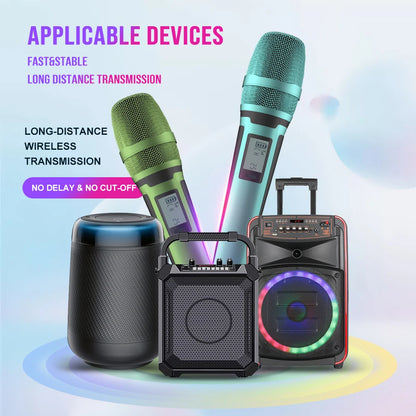 Karaoke Microphone G-MARK SKM9000 2 Channels Wireless UHF Frequency For Teaching Wedding Clear Stable Audio Transmission