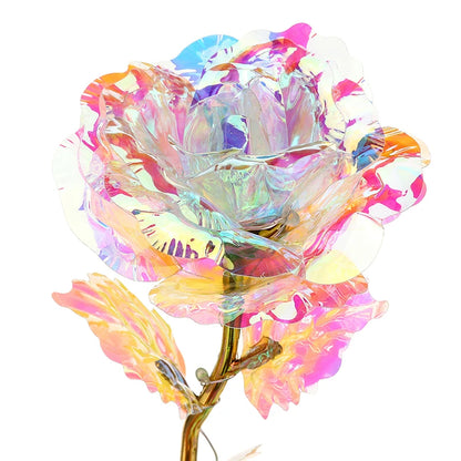 24k Gilded Rose Gold Crystal Artificial Rose Flower The Best Gift for Christmas Wedding Anniversary Mother's Day Valentine's Day
