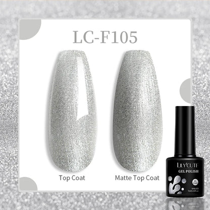 LILYCUTE 7ml White Color Gel Nail Polish Semi Permanent UV Gel Polish Gorgeous Full Coverage Soak Off UV LED Nail Gel Varnishes