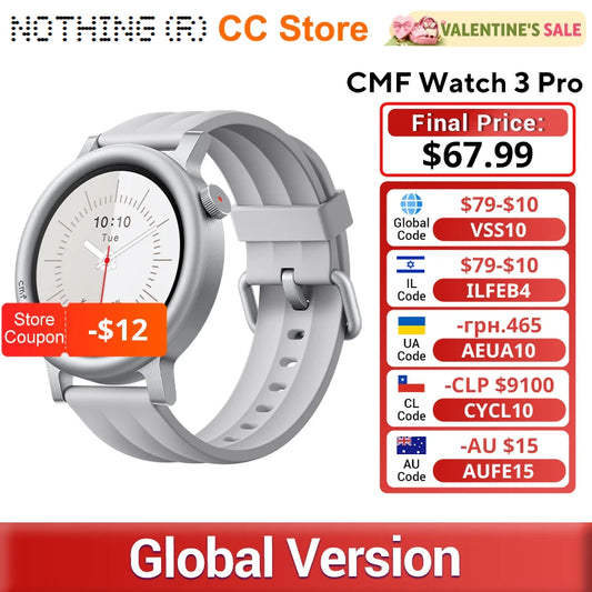 CMF BY NOTHING Watch 3 Pro Smart Watch 1.43"AMOLED Dual-Band GPS & 130+ Sport Modes Bluetooth Call AI Energy Sleep Monitor IP68