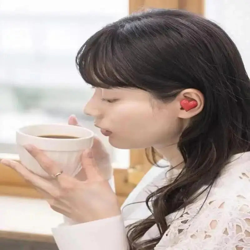 Bluetooth 5.3 Wireless Headphones Heart Shaped Earphones Woman HiFi Music Heart Earbuds Headset Fashion High Quality Girl Gifts