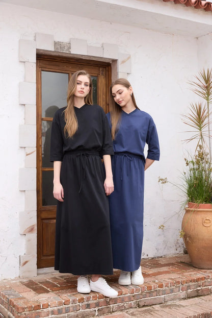AS SS26 oversize loose T-shirt dress + V neck T-shirt  + skirt  set casual style  woman clothes