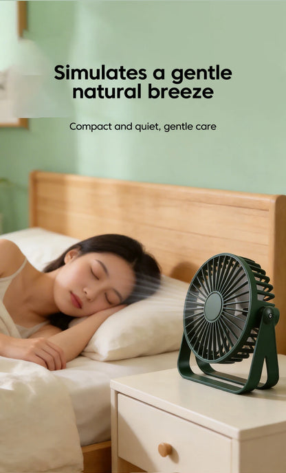 Mini USB Desktop Fan Lightweight Adjustable Summer Silent Electric Fans For Home Office Student Dormitory Outdoor Camping Travel
