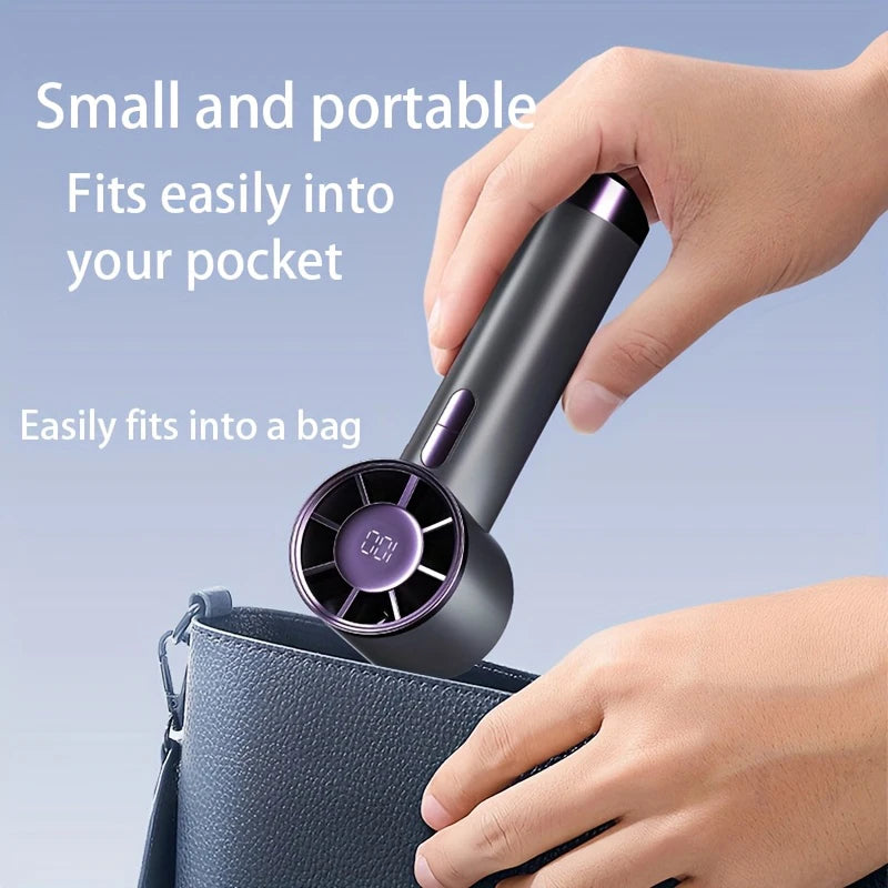 Mini Portable Handheld Fan Instant Ice Mode 100 Winds Speeds Adjustable 3000mAh Electric Fans Rechargeable Outdoor Personal Fan