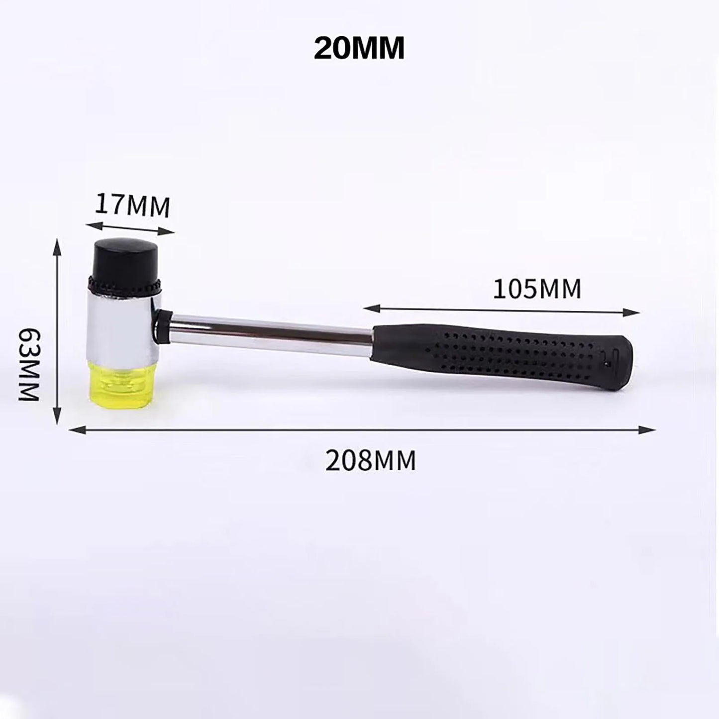 Hammer Double Face Soft Tap Rubber Hammer 20/30/35mm Multifunctional Glazing Window Beads Hammers Nylon Head Rubber Mallet