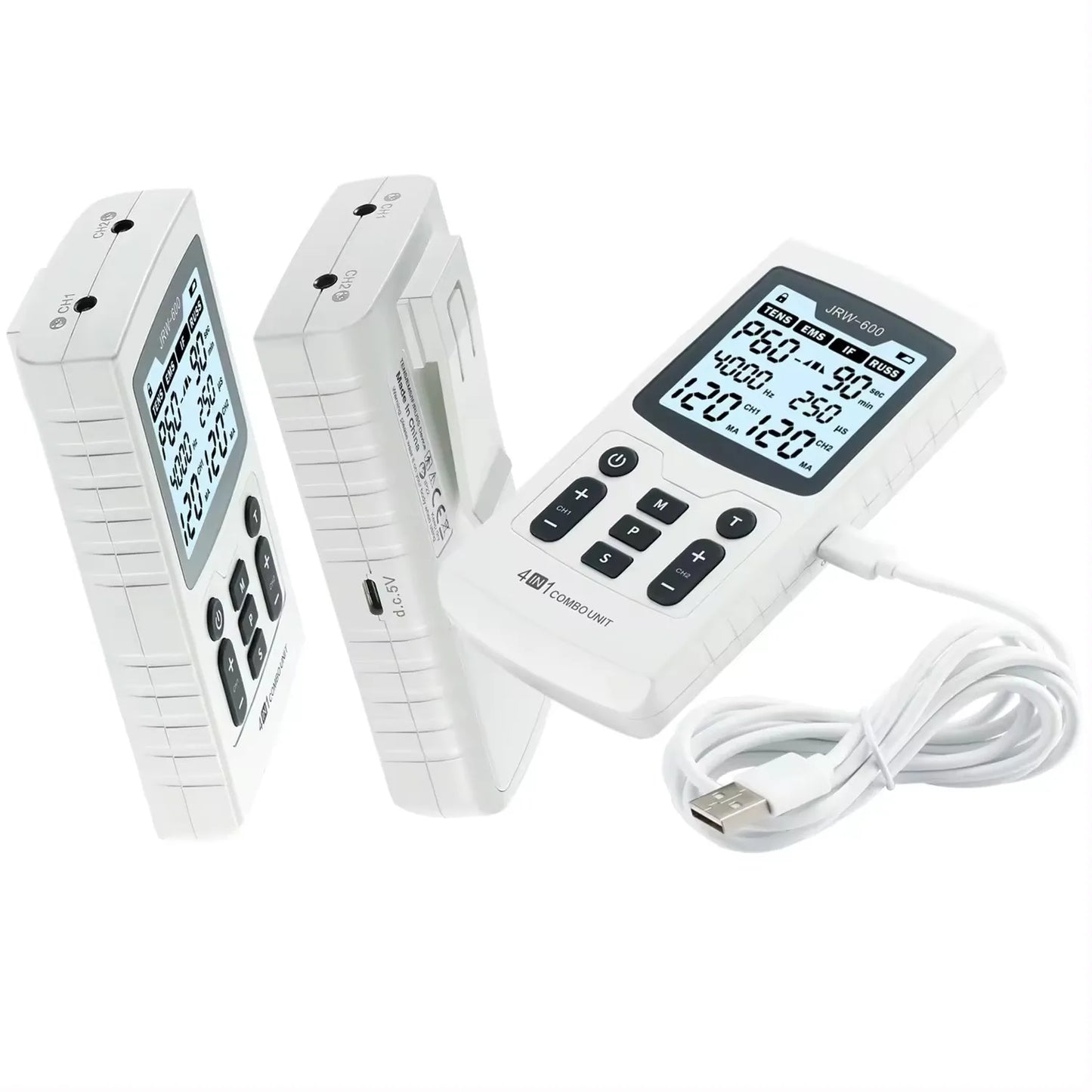 4 In 1 Electric Muscle Stimulator Interferential High-Frequency Physiotherapy Device IFT RUSS TENS Pulse Electrostimulator