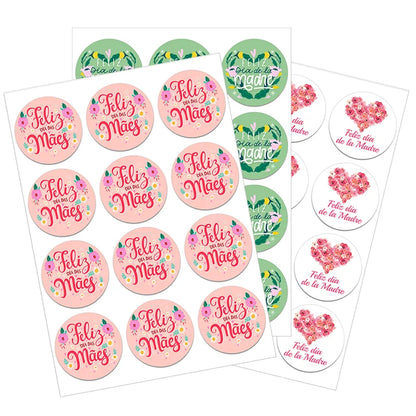 Feliz Día De La Madre Español Happy Mother's Day Decor Stickers Labels Floral Self-adhesive Paper Labels