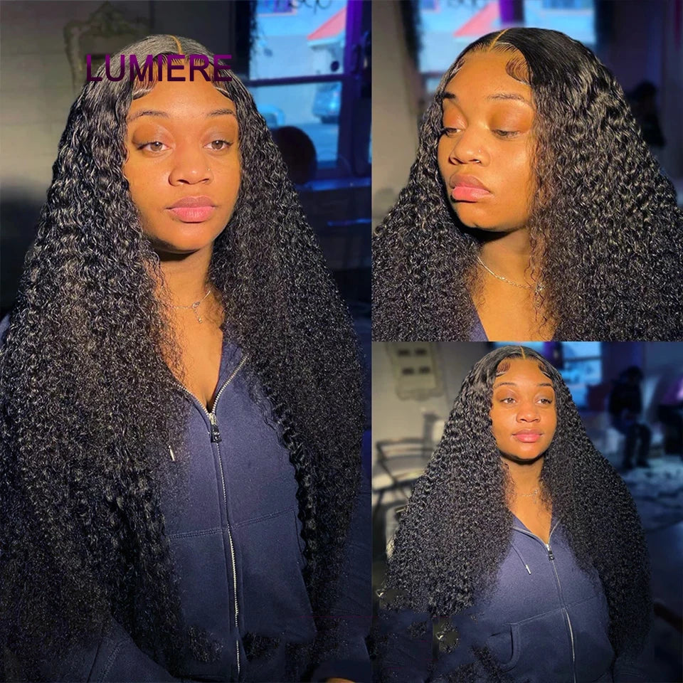 Deep Curly Wave Human Hair 3/4  Bundles Deal Malaysian Hair Weaves 100% Virgin Rew Human Hair Extensions Double Weft Wholeasle