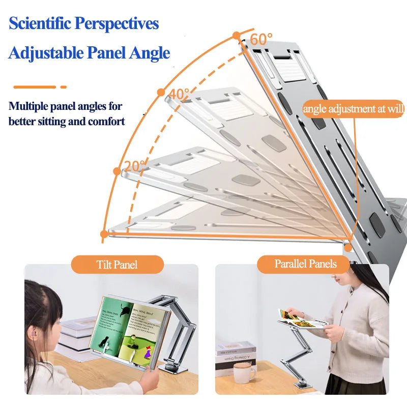 Oatsbasf Laptop Stand Clamp Tablet Hightening Support Holder Book Bracket Desktop Bed Lazy Stand 360°Rotating Hight Adjustable