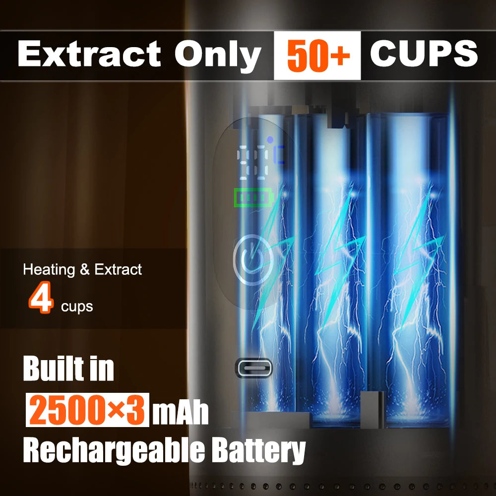 DENOKIN Portable Espresso Coffee Machine With Digital Display 3-in-1 Capsule Coffee Maker for Car & Home Camping Coffee Maker