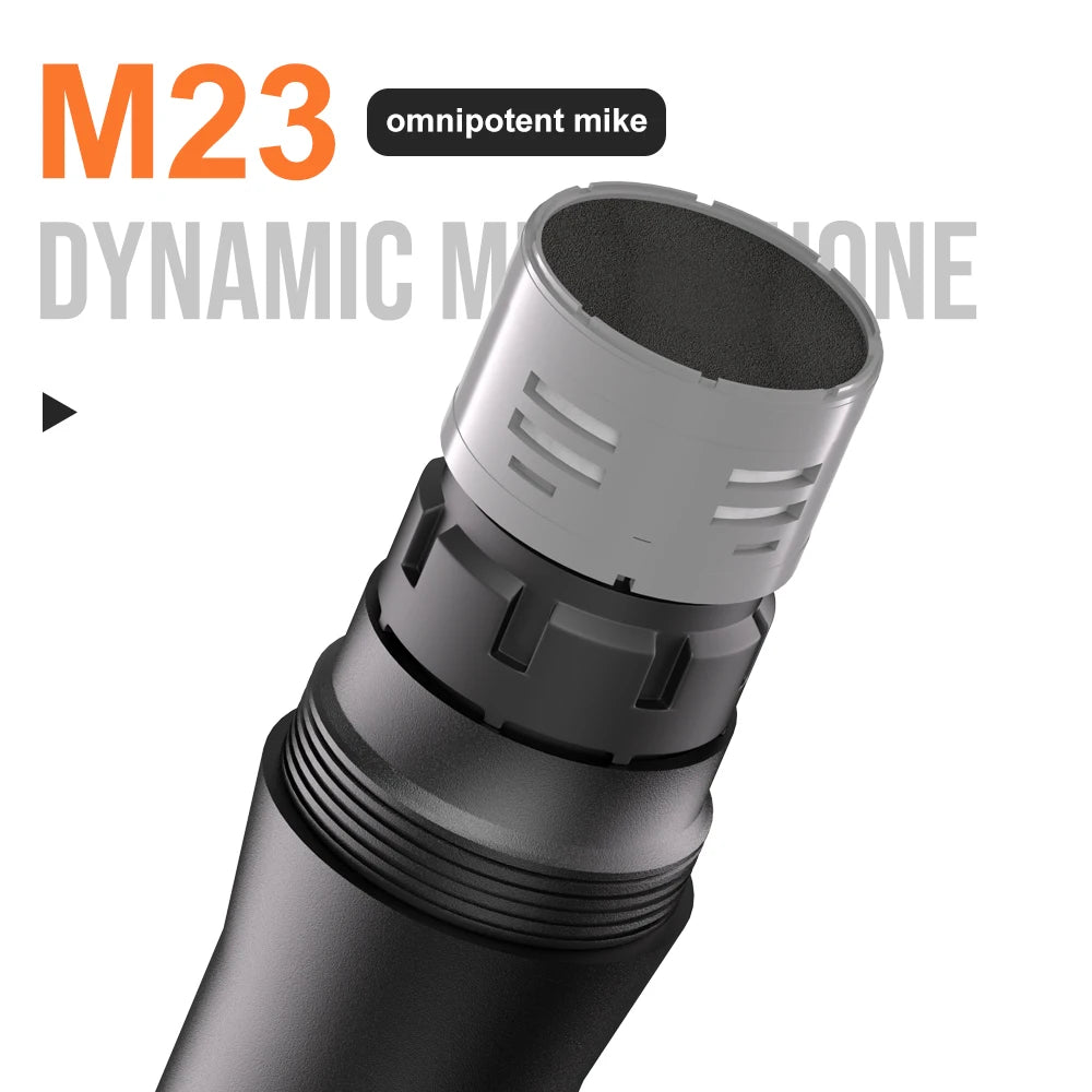 Karaoke Microphone Wireless M23 UHF 2 Channel System Built-in Lithium Battery Cordless Handheld Mic For Church Party Speaker