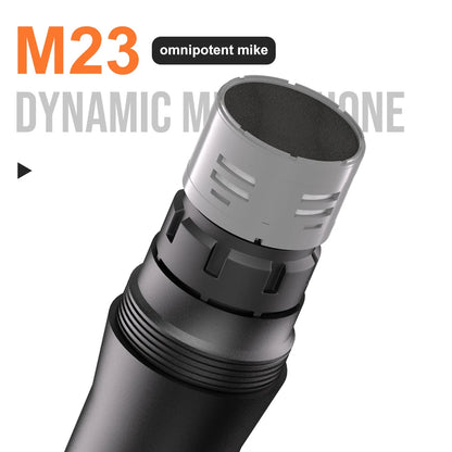 Karaoke Microphone Wireless M23 UHF 2 Channel System Built-in Lithium Battery Cordless Handheld Mic For Church Party Speaker