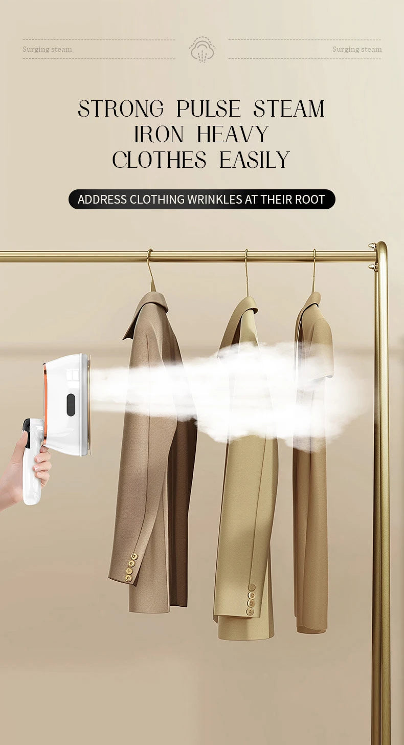 110V/220V Handheld Steam Iron Foldable Garment Steamer 1200W Power Portable 4 Speed Steamer Touch Screen Rotary Electric Iron