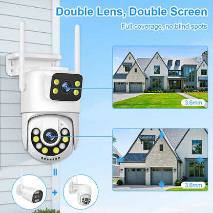 Smar WiFi Security Camera System 6MP Dual Lens Wireless IP Camera Kit With Two-Way Audio 8CH NVR