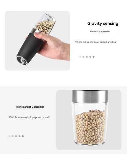 Electric Pepper Mill Stainless Steel Automatic Gravity Induction Salt and Pepper Grinder Adjustable Coarseness Grinder Tools