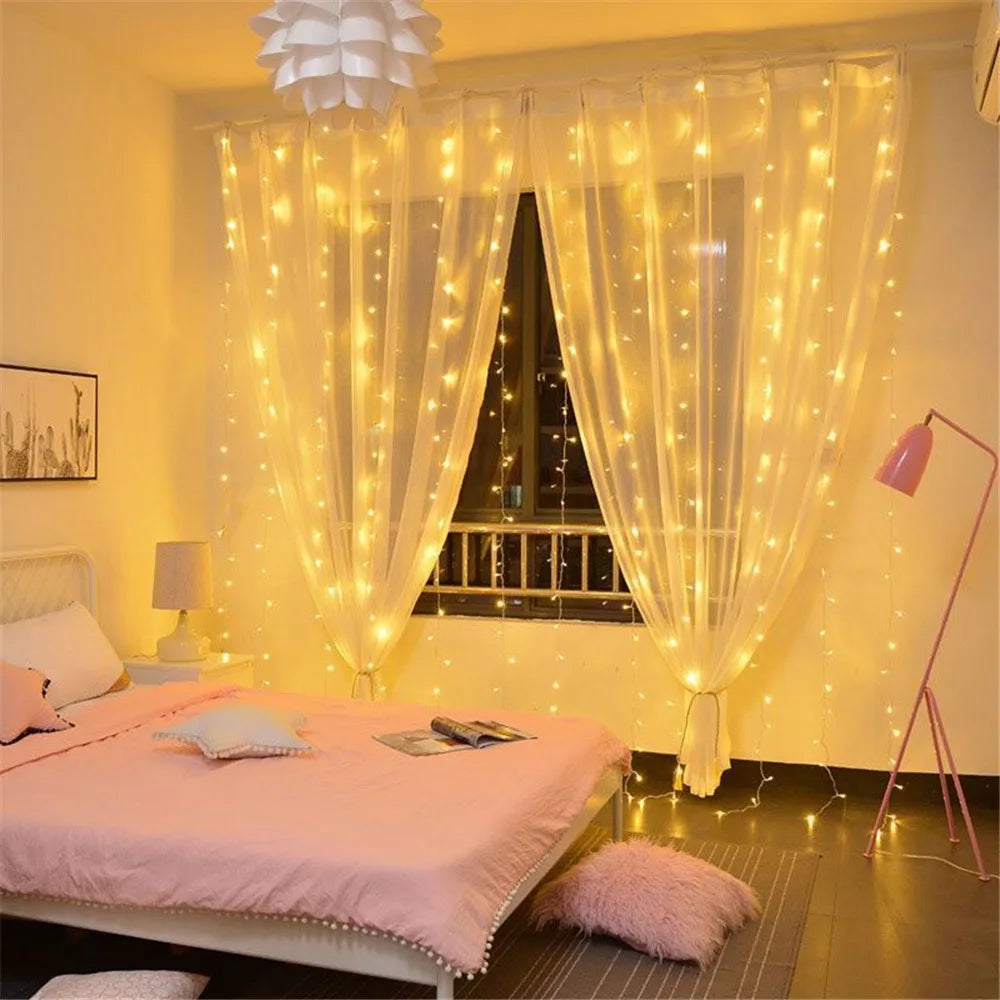 Bedroom Decoration Ramadan Home Decoration Battery Power LED Curtain Light Fairy String 2026 Mother's Day Eid Mubarak