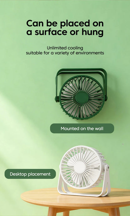 Mini USB Desktop Fan Lightweight Adjustable Summer Silent Electric Fans For Home Office Student Dormitory Outdoor Camping Travel