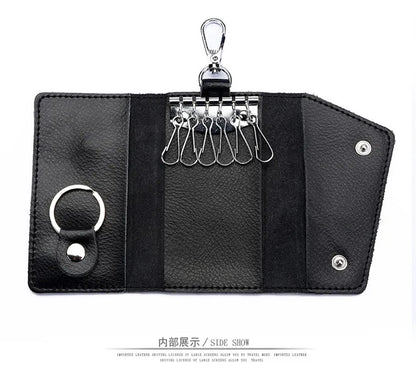 New Genuine Leather Keychain Men Key holder key organizer Pouch Car Key pouch Wallet Housekeeper Key Case Mini Card Bag