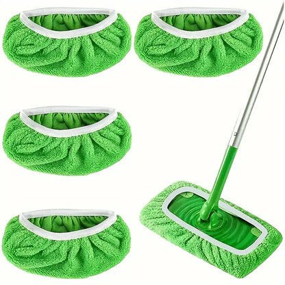 4 Reusable Mop Pads with High Water Absorption and Ultra-fine Fiber Cleaning Pads That Can Firmly Adhere To Most Standard Mops