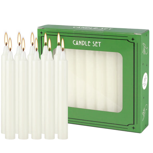 20 Ivory White 4-Inch Stick Candles, Drip-Free, Smokeless, Unscented, Household Dinner Candles, Hand-Poured, Premium Quality, Suitable for Churches, Homes, Weddings, Parties, Seasonal Celebrations, Emergencies, and Home Decor