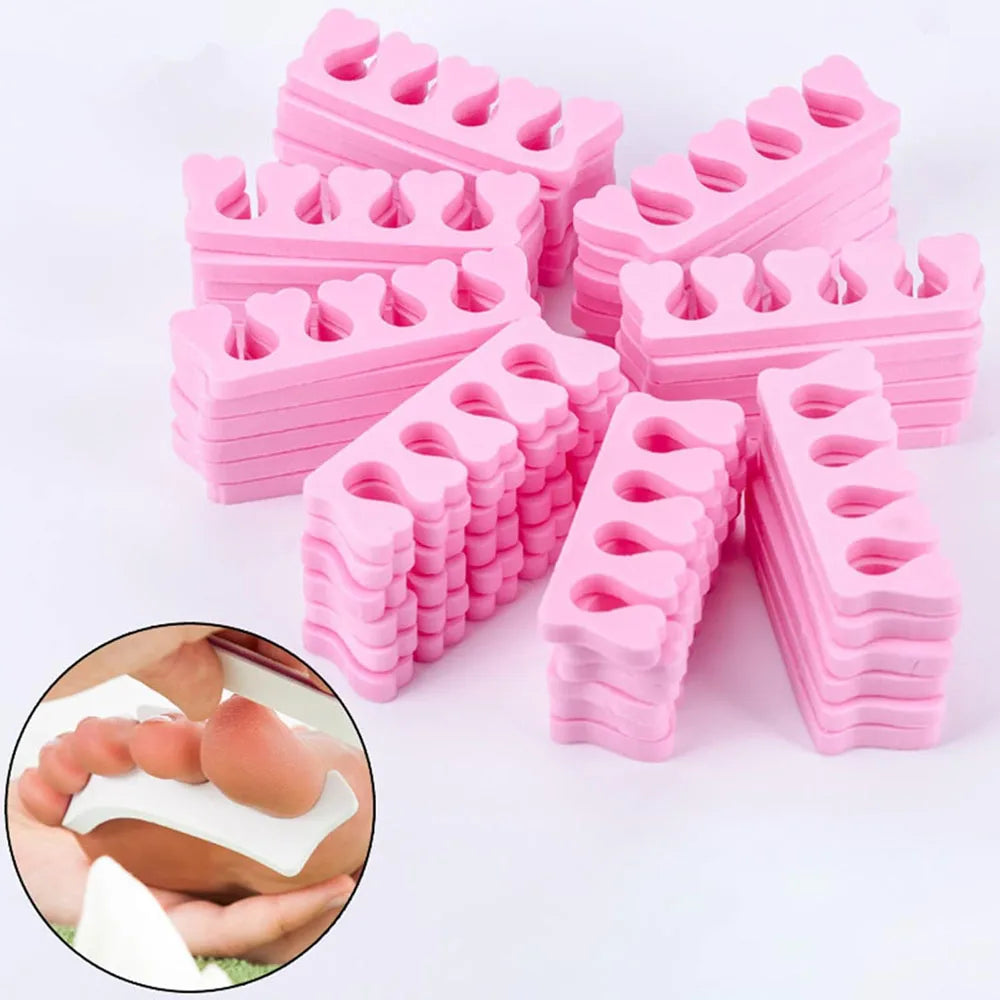 50 pairs Soft Toe Separators Fingers Foots Nail Art Tools Flexible Heart Design Nail Art Practice Manicure Pedicure Foot 2030