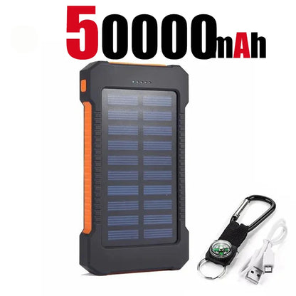 500000mAh Waterproof Outdoor Solar Power Bank Dual USB Travel Portable Solar Phone Charger Solar Powerbanks For Camping