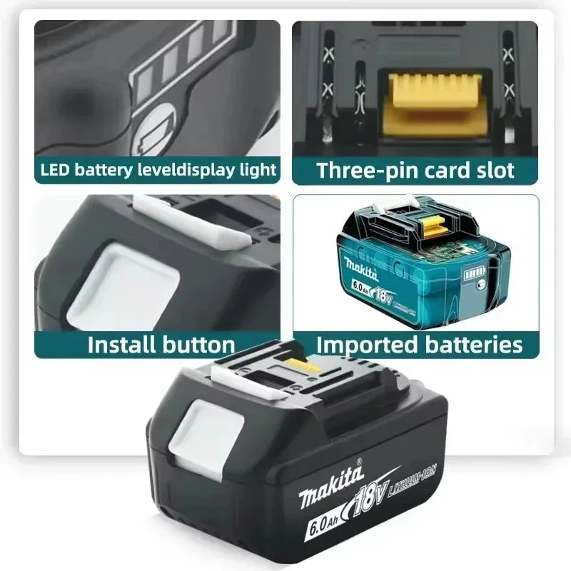 100% Original Makita battery, 18V 5.0Ah 6.0Ah 9.0Ah rechargeable battery, replacing Makita BL1830 BL1840 BL1850 BL1860B