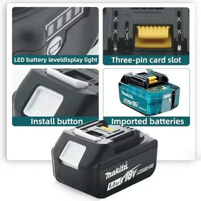 100% Original Makita battery, 18V 5.0Ah 6.0Ah 9.0Ah rechargeable battery, replacing Makita BL1830 BL1840 BL1850 BL1860B