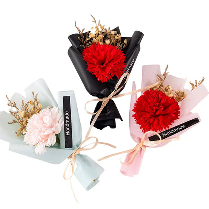 Soap Flower Carnation Bouquet Mother's Day Gift Small Bouquet Faux Flowers Perpetual Flower Companion Gift Accessories