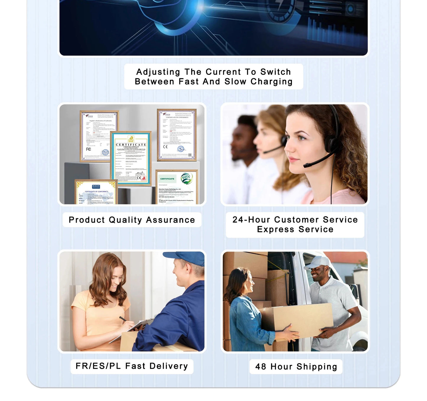 feyree 11KW 16A EV Portable Charger Type2  EVSE Charging Box Electric Car Charger CEE Plug IEC62196-2 Electric Vehicle Charger