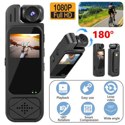 Mini Body Camera 1080P HD Sports Camera Infrared Night Vision Digital Video Recorder 1.3 Inch Bodycam Police Small Camcorder