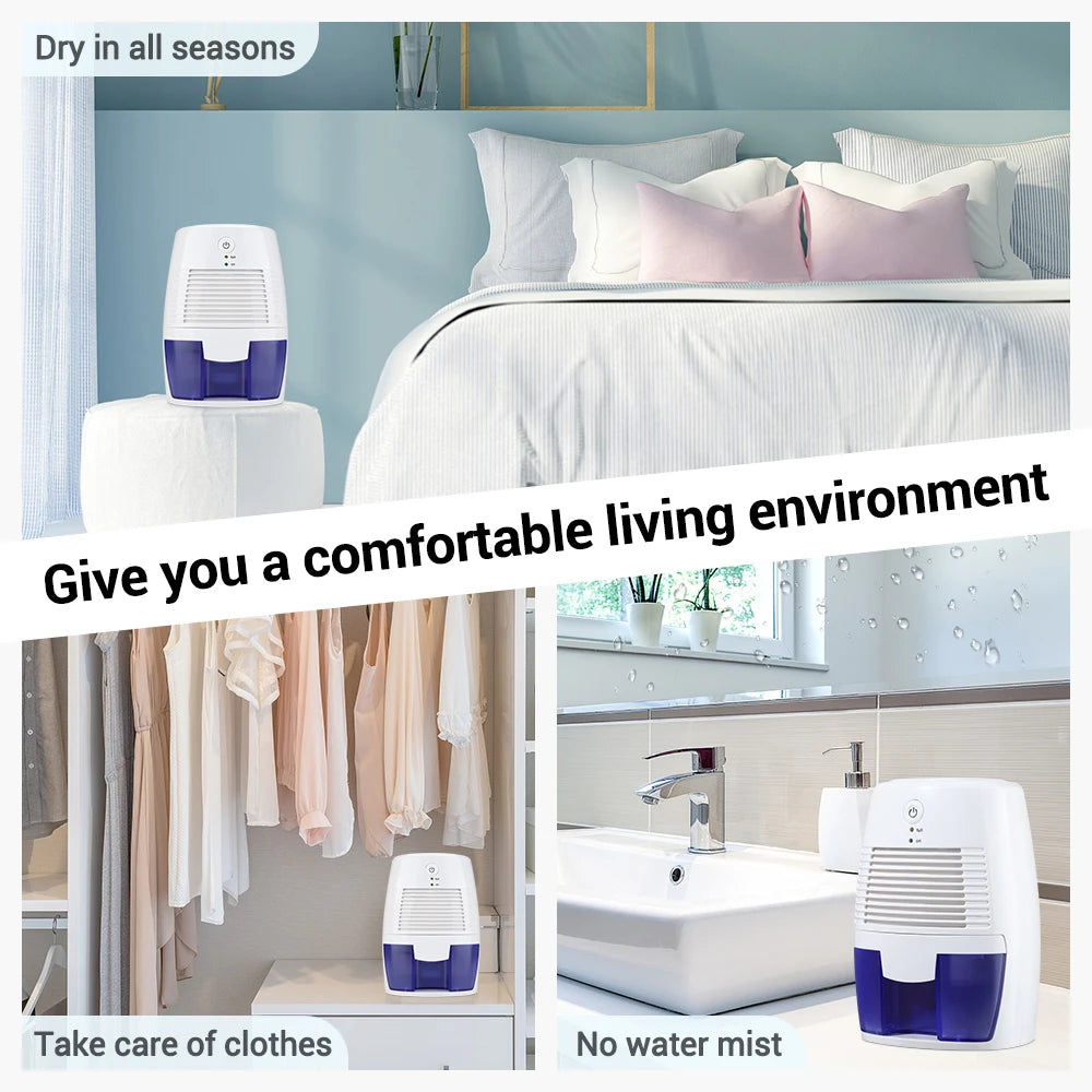 Household Mini Dehumidifier Bedroom Dryer Portable Mute Quick Moisture Absorber Dehumidifier Bathroom Closet Desiccant USB Plug