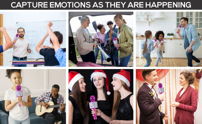 Wireless Karaoke Microphone , Bluetooth Speaker, Multi-Function Controls 5-In-1  Handheld Mic  For Party, Great Birthday Gift