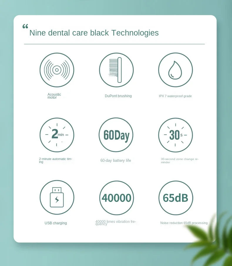 Electric Toothbrush Fine Branch Sonic Toothbrush Hollow Cup Motor Home Travel Toothbrush IPX7 Waterproof Electric Brush