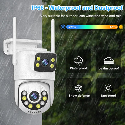 Smar WiFi Security Camera System 6MP Dual Lens Wireless IP Camera Kit With Two-Way Audio 8CH NVR